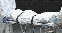 Body bag on stretcher (Associated Press)