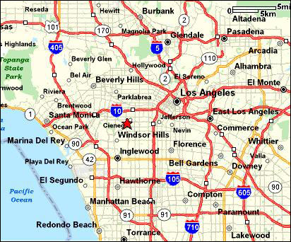 Area of Los Angeles body